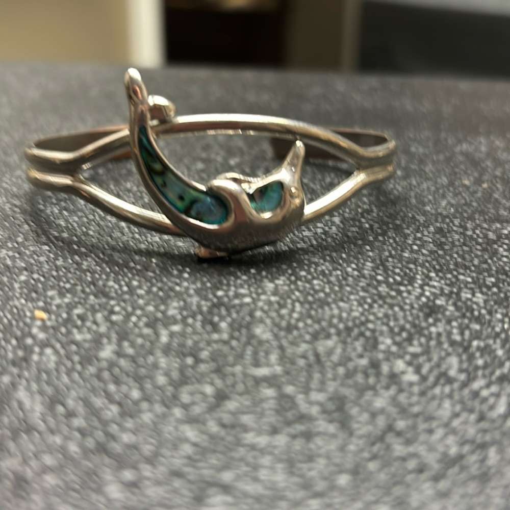 Silver dolphin bracelet